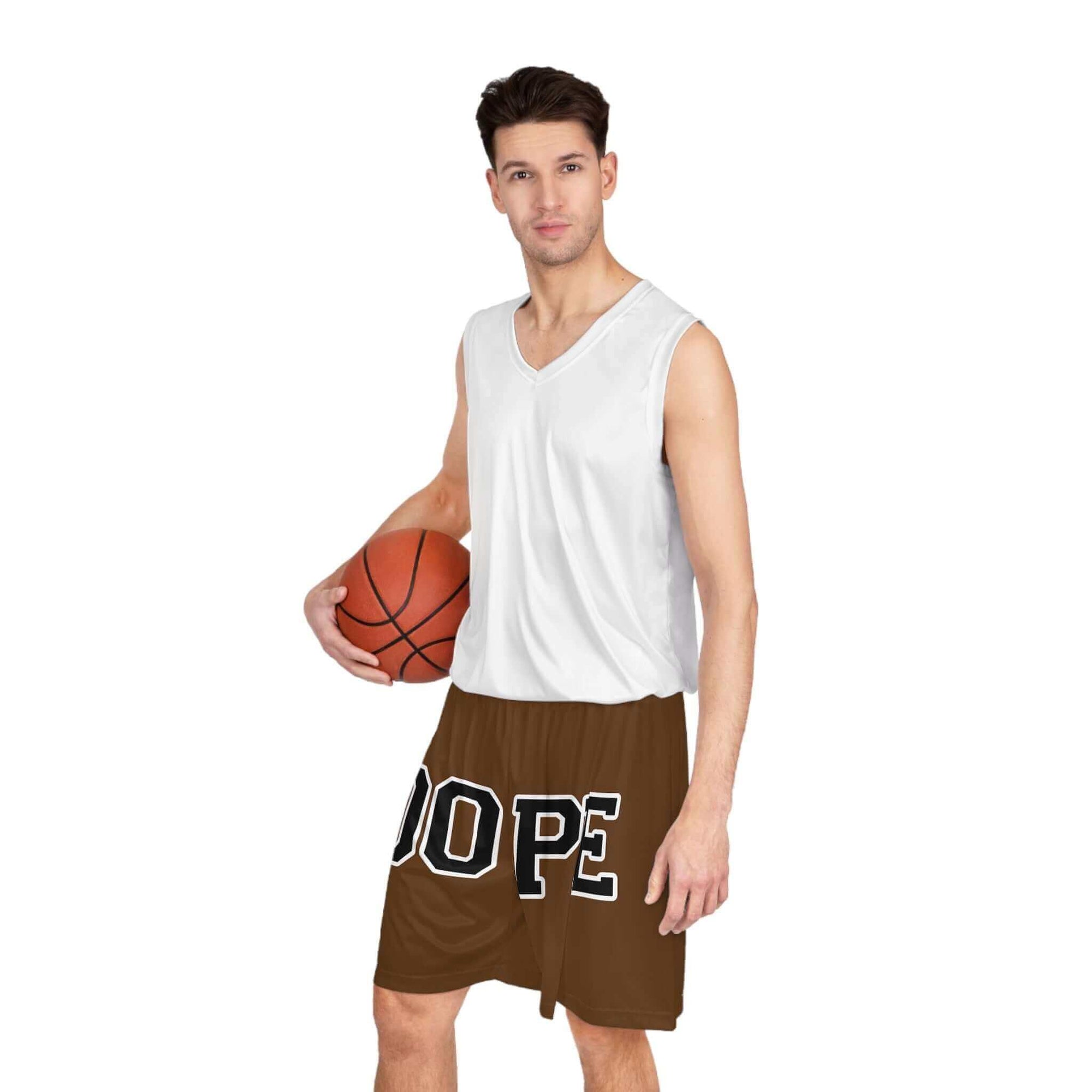 Brown Unisex Dope Basketball Shorts - Rebel P Customs