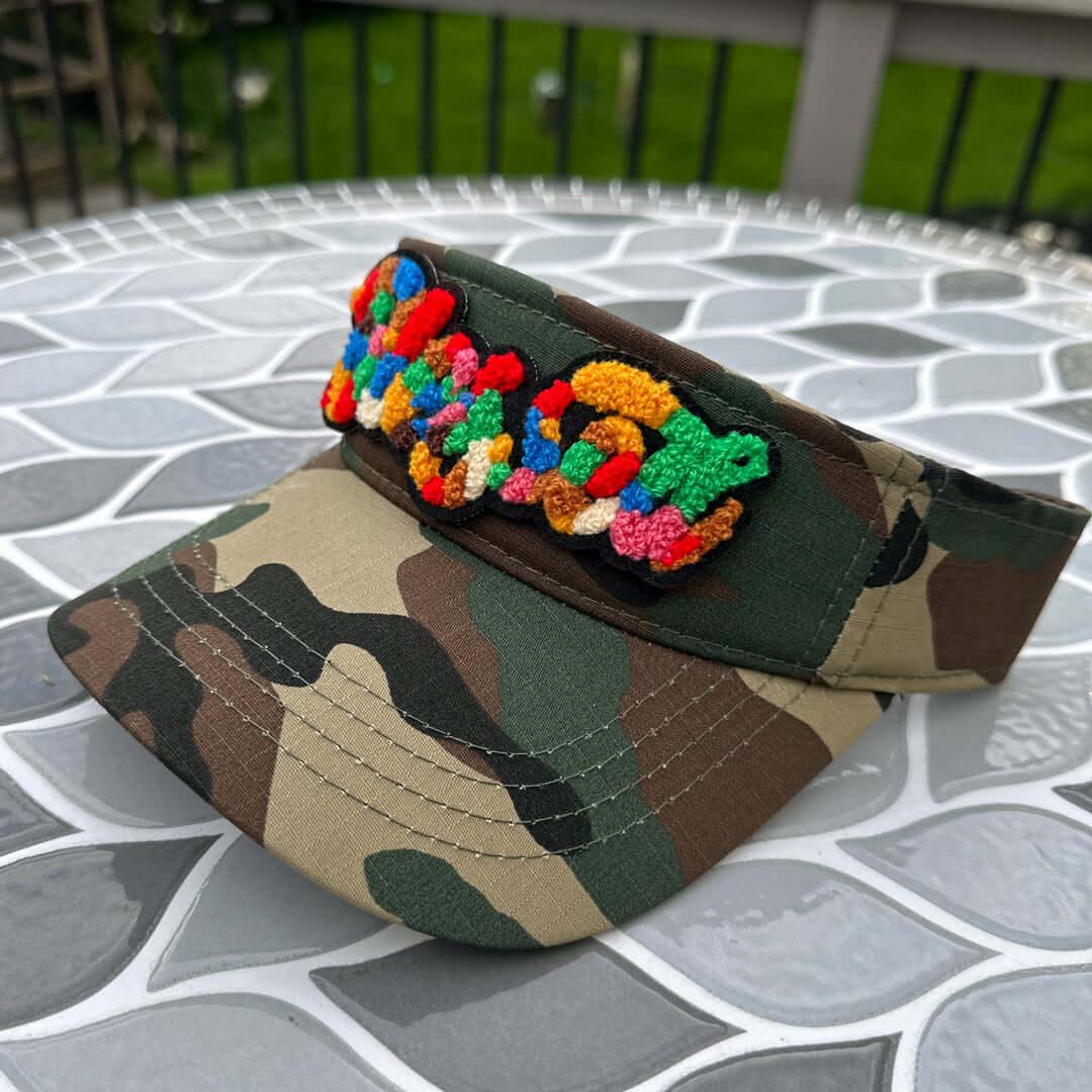 Chenille Blessed Camo Patched Visor - Rebel P Customs