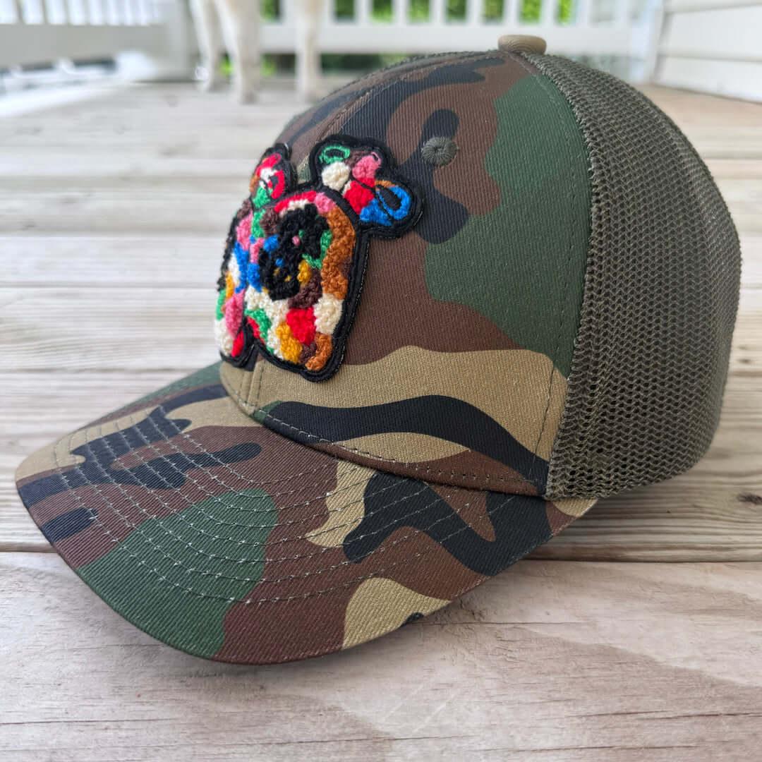 Chenille Money Bag Camo Patched Hat - Rebel P Customs