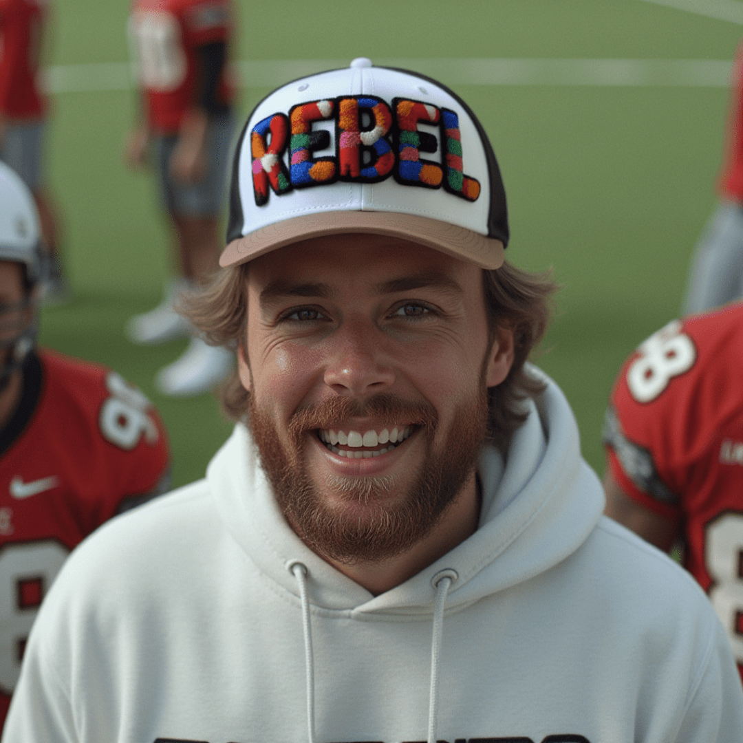 Chenille Rebel Patched Mid - Pro Snapback Trucker Cap - Rebel P Customs