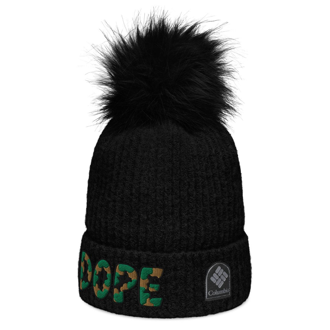 Dope Chunky Cable Pom Pom Patched Beanie - Rebel P Customs