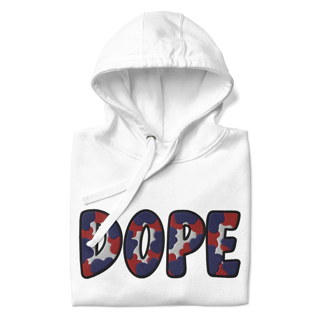 Dope Red White & Blue Patched Unisex Hoodie - Rebel P Customs