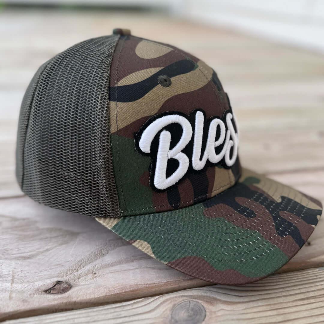 Glow In The Dark Blessed Camo Patched Hat - Rebel P Customs