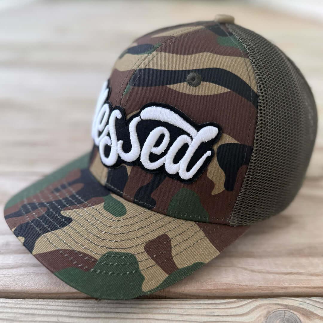 Glow In The Dark Blessed Camo Patched Hat - Rebel P Customs