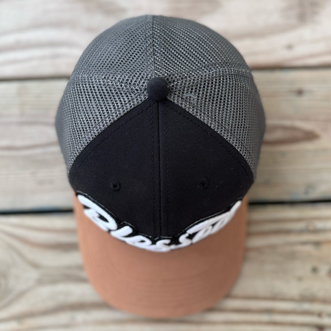 Glow In The Dark Blessed Patched Black Mid - Pro Snapback Trucker Cap - Rebel P Customs