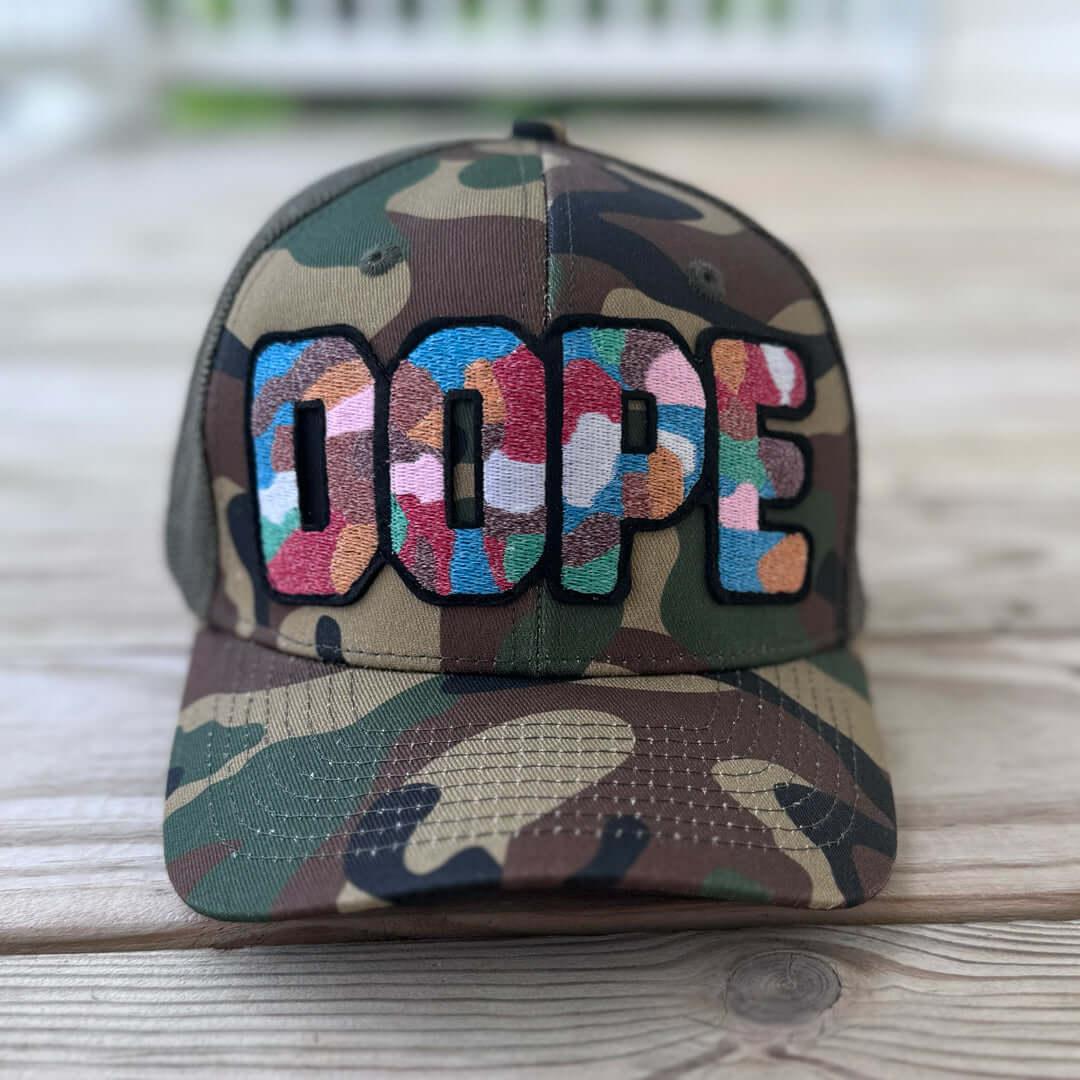 Glow In The Dark Dope Camo Patched Hat - Rebel P Customs