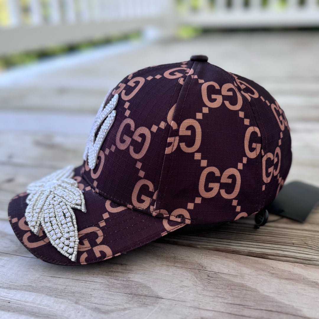 Limited Edition Custom NY White Crystal Applique Hat - Rebel P Customs