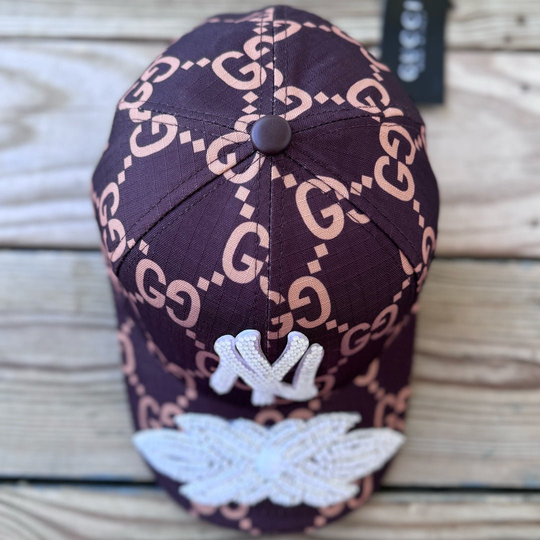 Limited Edition Custom NY White Crystal Applique Hat - Rebel P Customs