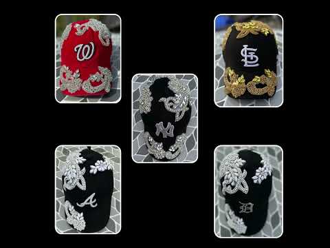 Custom Sports Team Beaded Crystal Applique Hat - Rebel P Customs