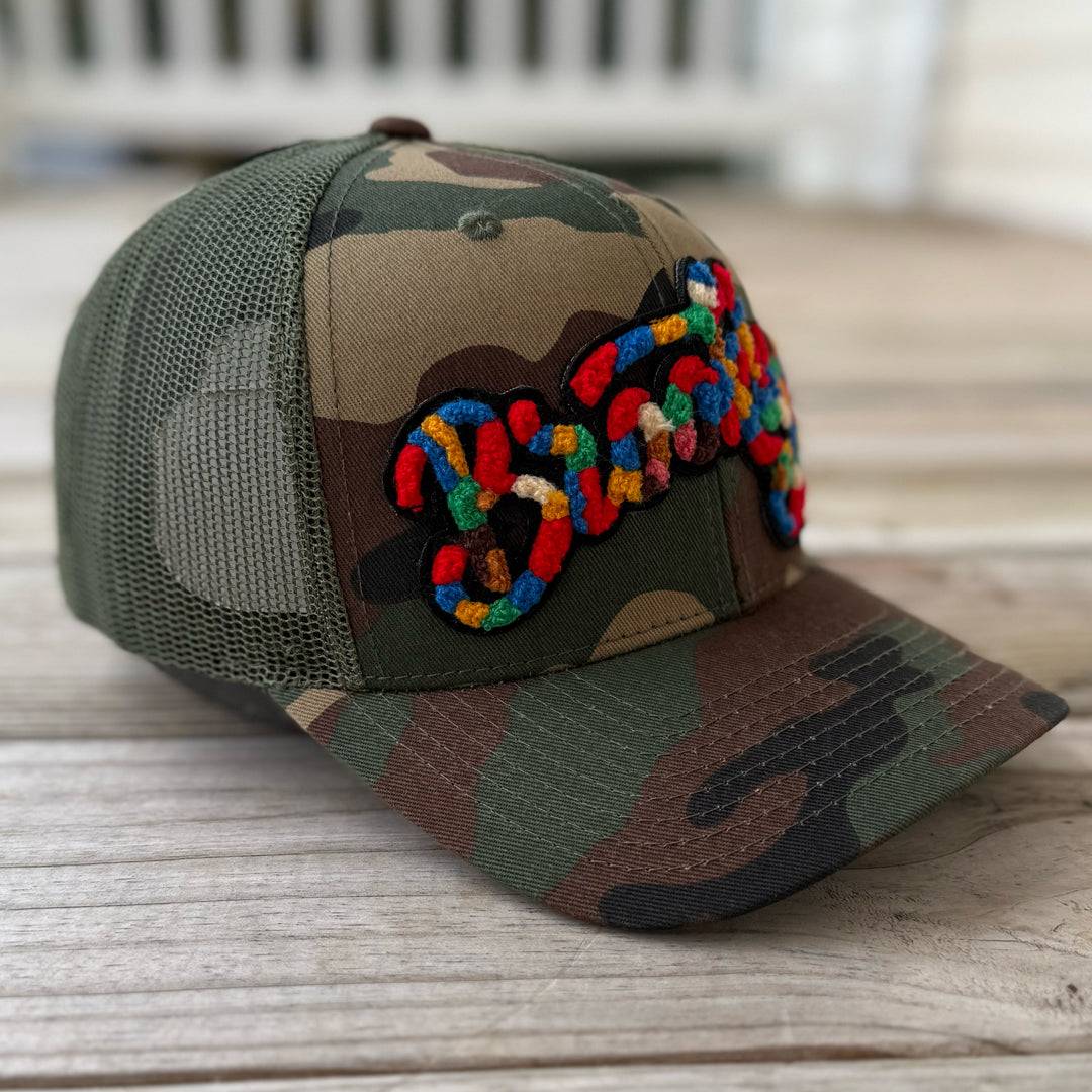 The City Collection Brooklyn Chenille Camo Patched Hat - Rebel P Customs