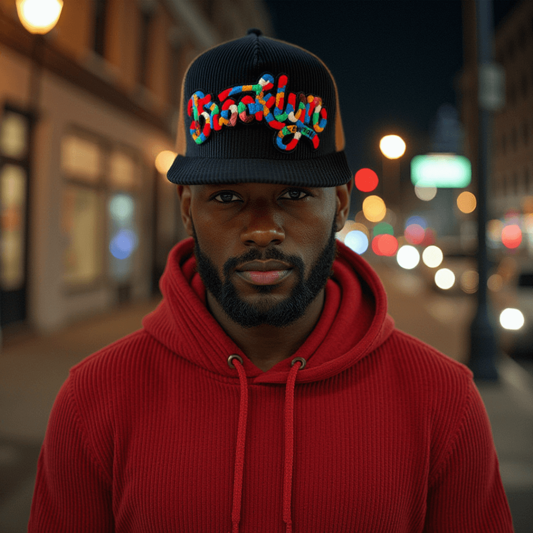 The City Collection Brooklyn Chenille Patched Corduroy Trucker Hat - Rebel P Customs