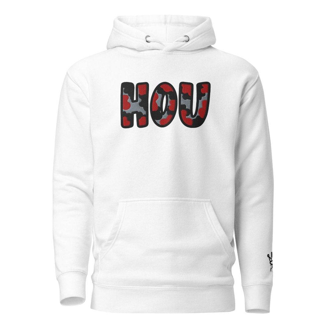 The City Collection HOU Basketball Patched Unisex Hoodie - Rebel P Customs