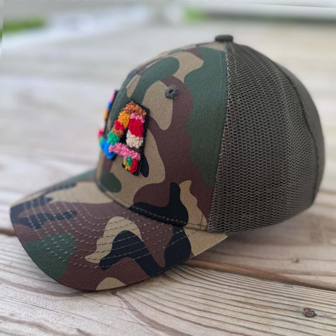 The City Collection LA Chenille Camo Patched Hat - Rebel P Customs