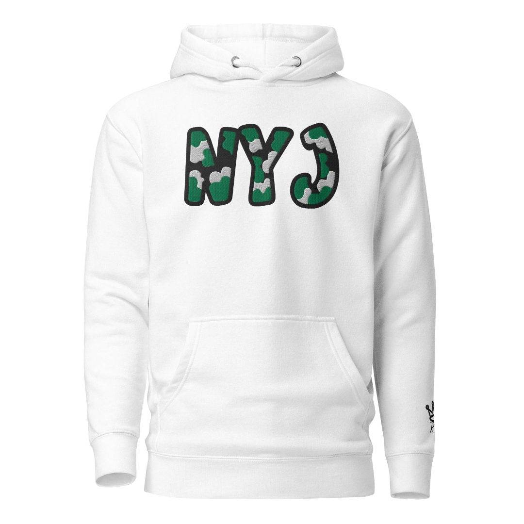 The City Collection NYJ Football Patched Unisex Hoodie - Rebel P Customs