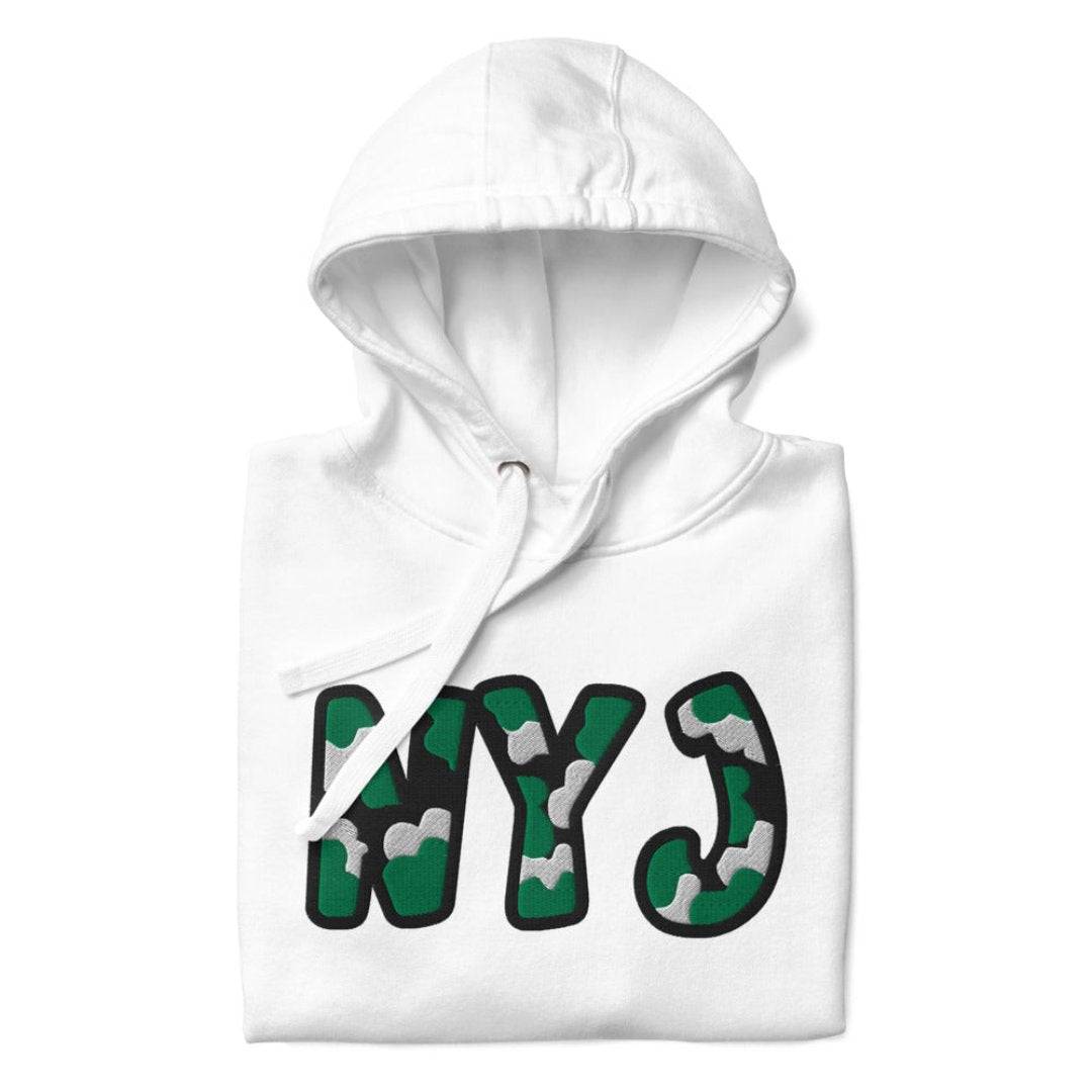 The City Collection NYJ Football Patched Unisex Hoodie - Rebel P Customs