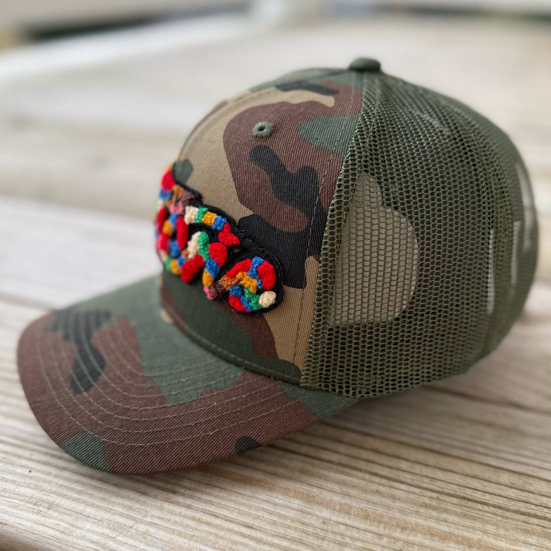 The City Collection Queens Chenille Camo Patched Hat - Rebel P Customs