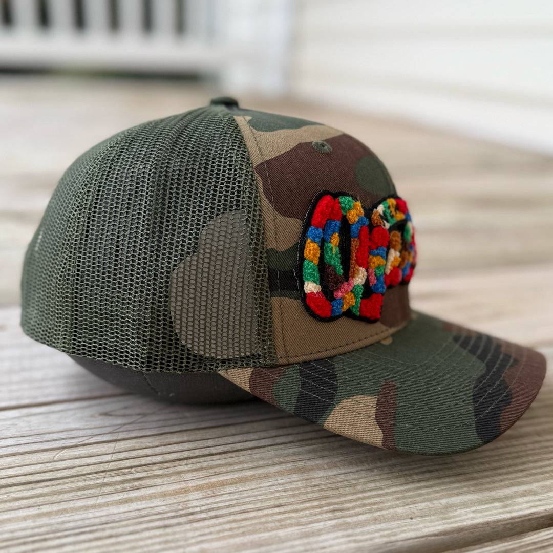 The City Collection Queens Chenille Camo Patched Hat - Rebel P Customs