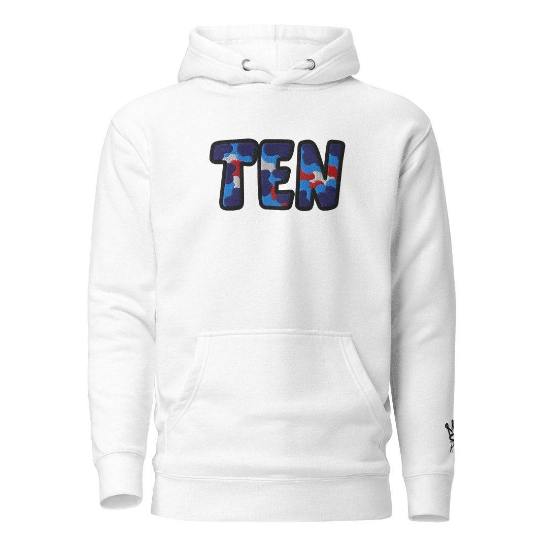 The City Collection TEN Football Patched Unisex Hoodie - Rebel P Customs