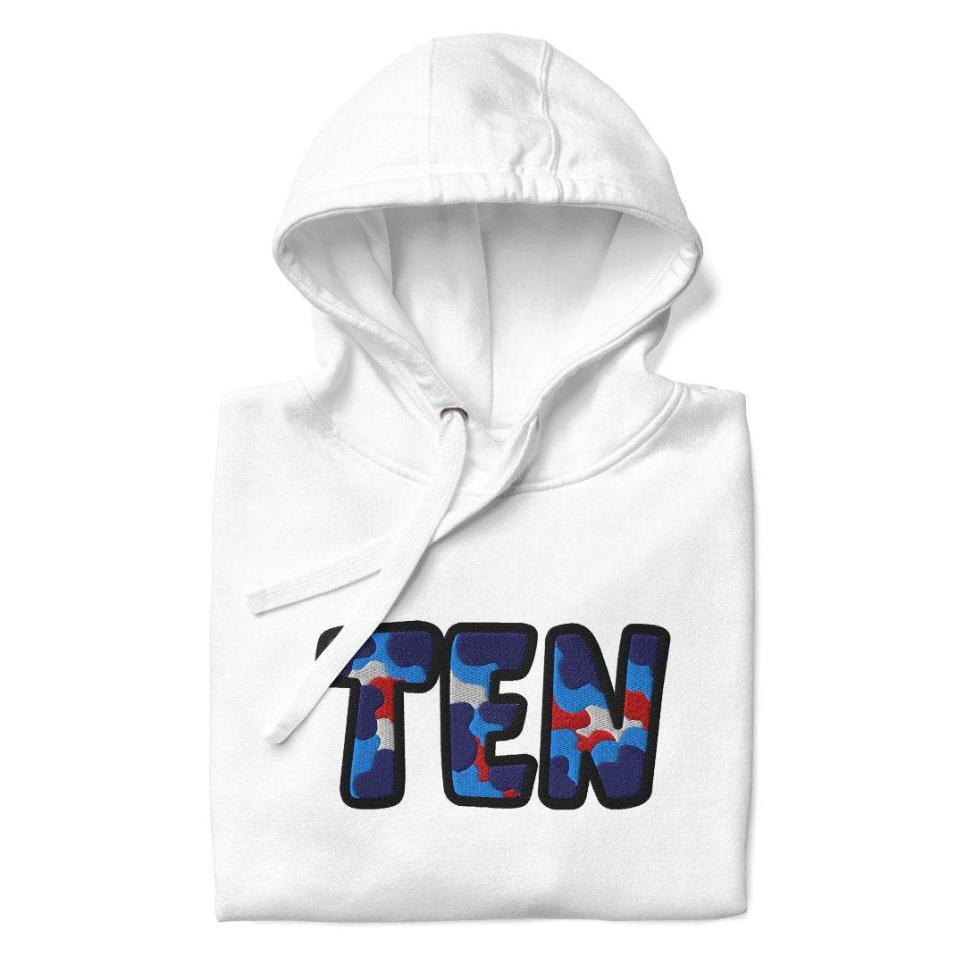The City Collection TEN Football Patched Unisex Hoodie - Rebel P Customs