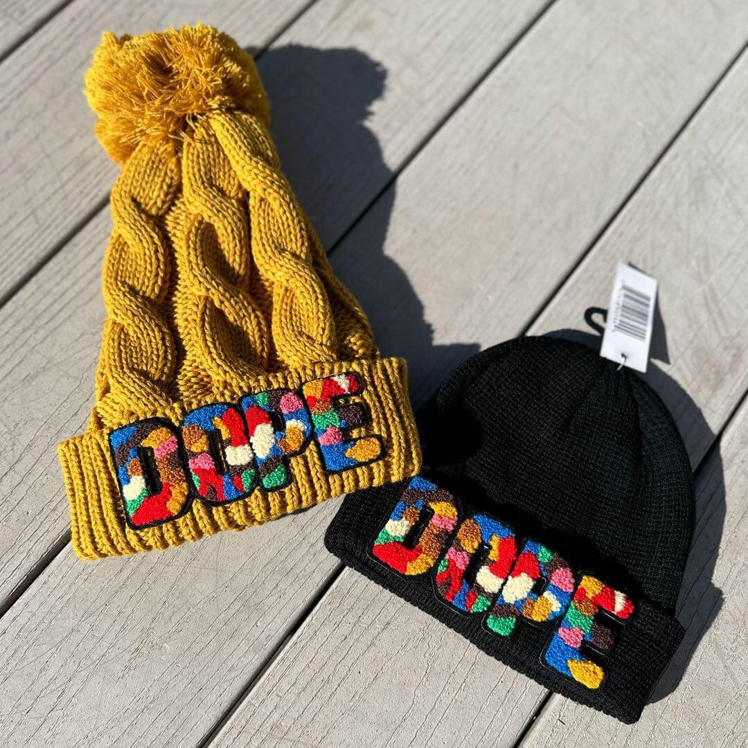 Chenille Dope Chunky Cable Pom Knitted Hat - Rebel P Customs