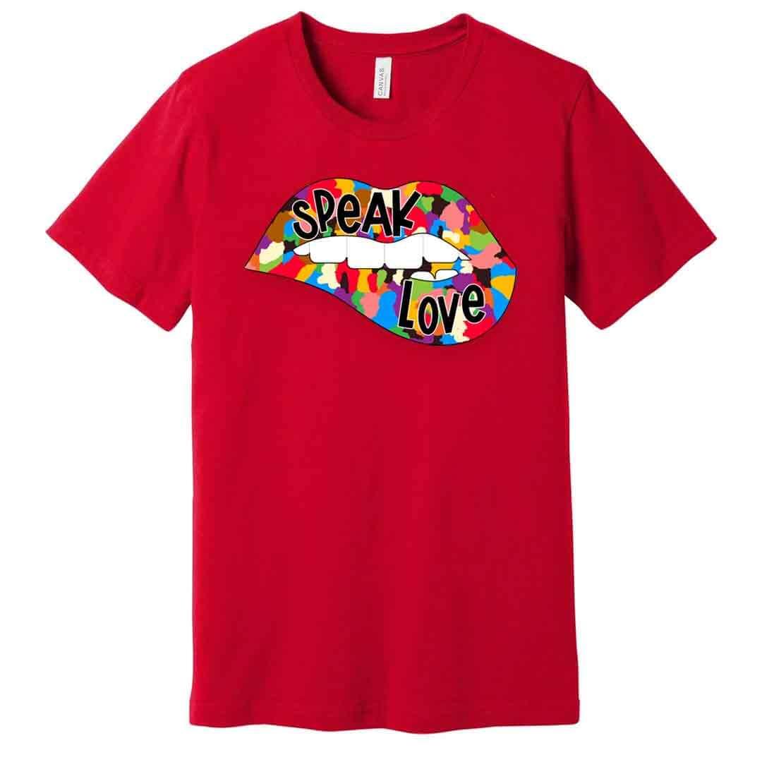 Speak Love Multicolor Unisex Jersey Short Sleeve Tee - Rebel P Customs