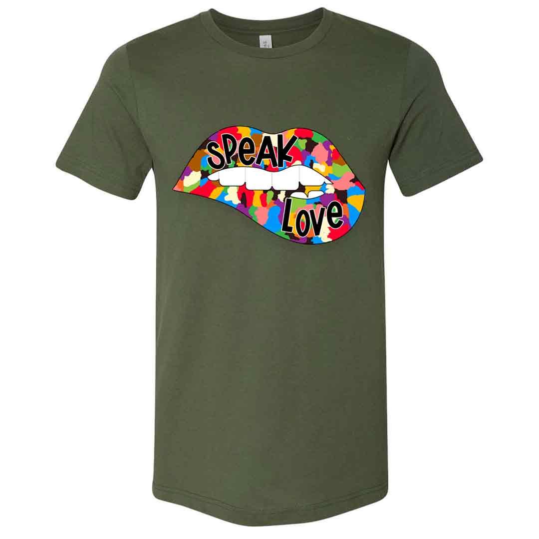 Speak Love Multicolor Unisex Jersey Short Sleeve Tee - Rebel P Customs