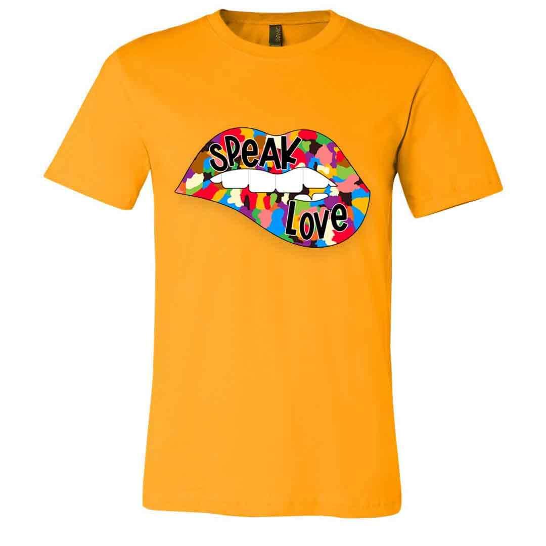 Speak Love Multicolor Unisex Jersey Short Sleeve Tee - Rebel P Customs