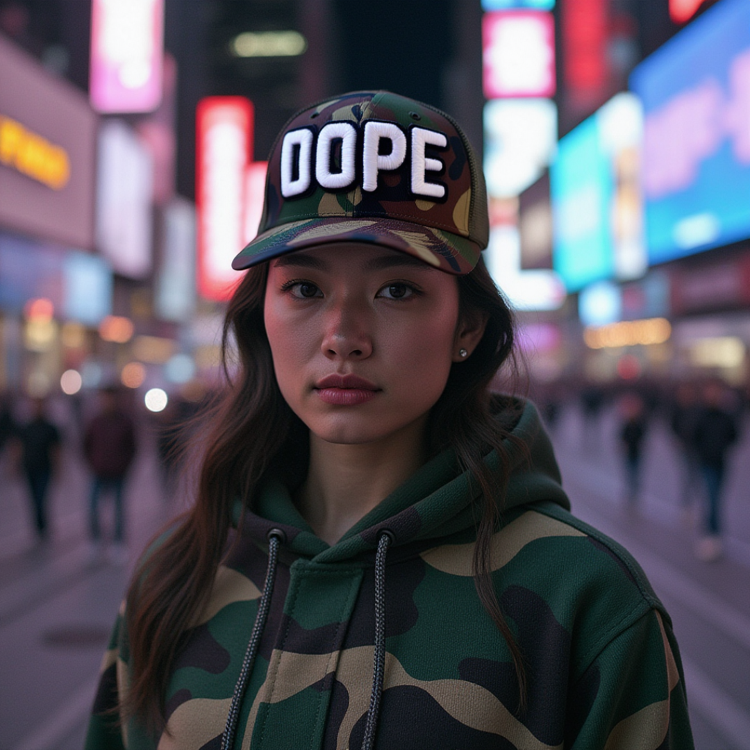 Glow In The Dark Dope Camo Patched Hat