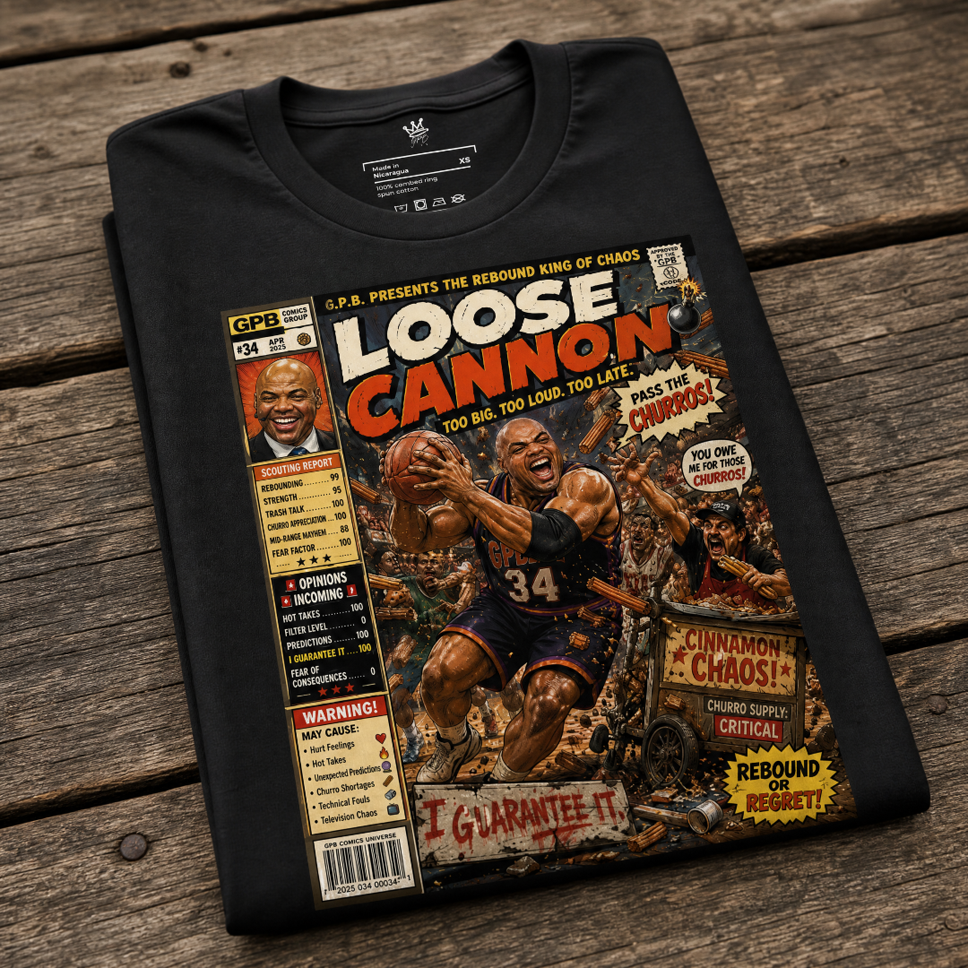 Folded Garbage Pail Ballers™ “Loose Cannon” Vintage Hardwood Unisex T-Shirt - Rebel P Customs