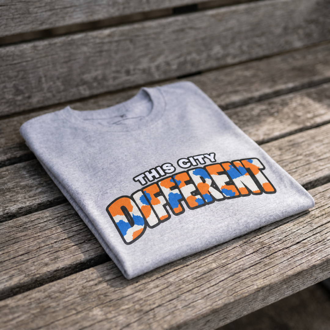 Folded  Vintage Hardwood Classics “This City Different” graphic unisex basketball t-shirt - Rebel P Customs
