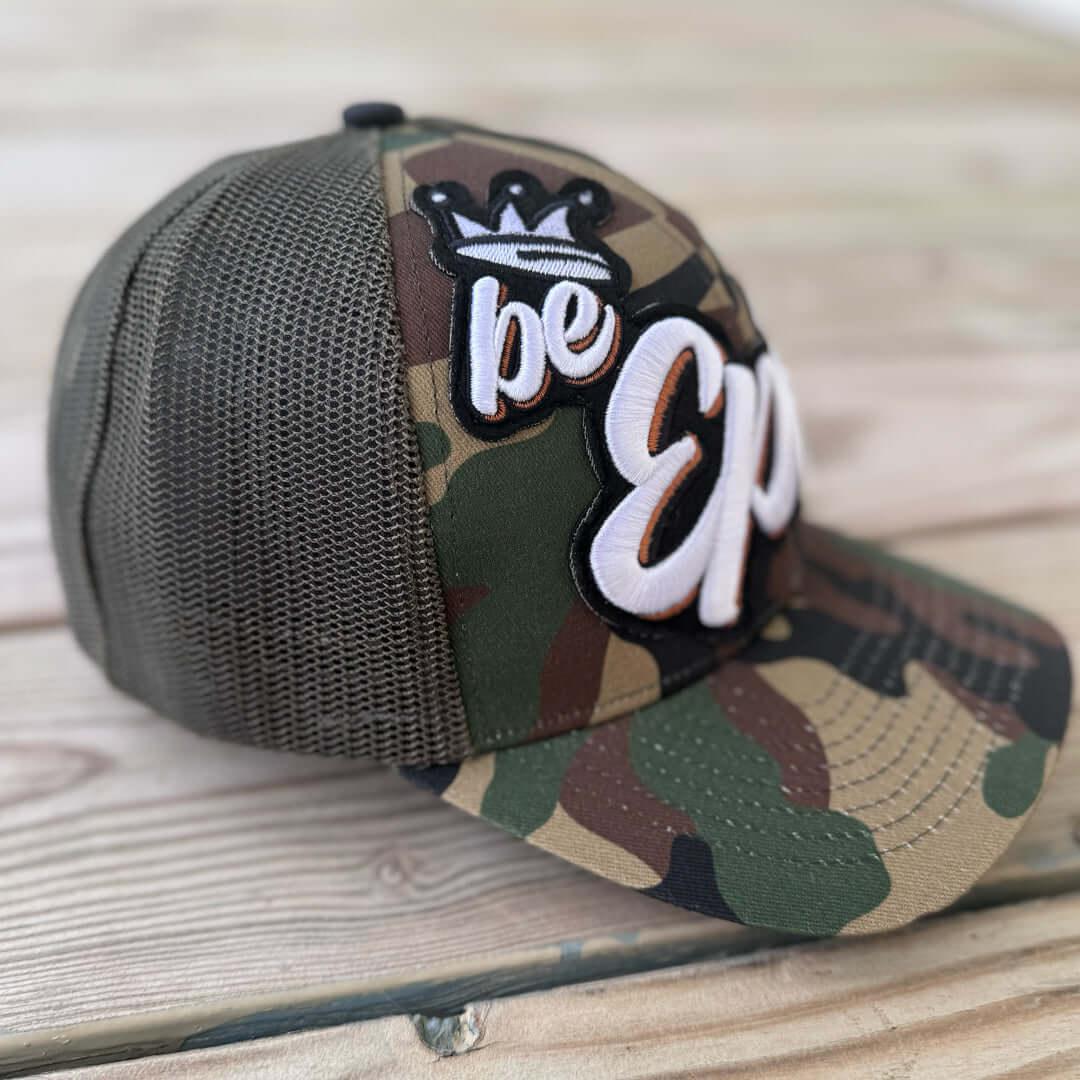 Be Epic Camo Patched Mid - Pro Snapback Trucker Cap - Rebel P Customs