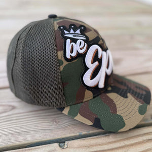 Be Epic Camo Patched Mid - Pro Snapback Trucker Cap - Rebel P Customs