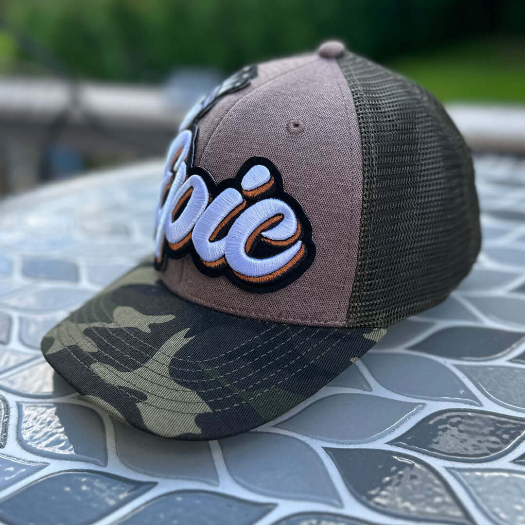 Be Epic Camo Patched Mid-Pro Snapback Trucker Cap