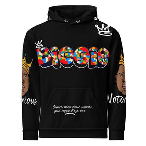Biggie All Over Print Unisex Hoodie (Black) - Rebel P Customs