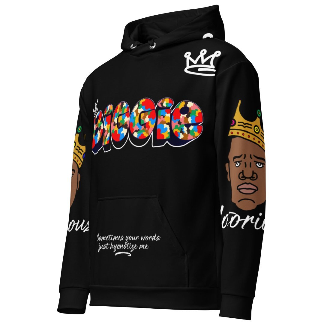 Biggie All Over Print Unisex Hoodie (Black) - Rebel P Customs