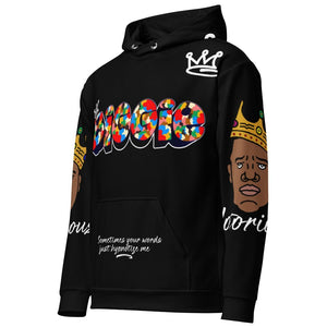 Biggie All Over Print Unisex Hoodie (Black) - Rebel P Customs
