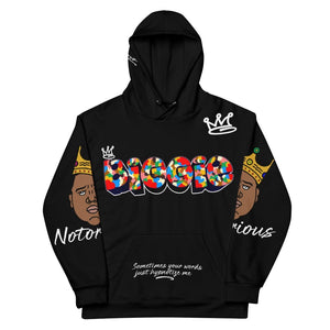 Biggie All Over Print Unisex Hoodie (Black) - Rebel P Customs