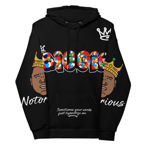 Biggie All Over Print Unisex Hoodie (Black) - Rebel P Customs