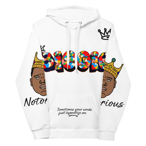 Biggie All Over Print Unisex Hoodie (White) - Rebel P Customs