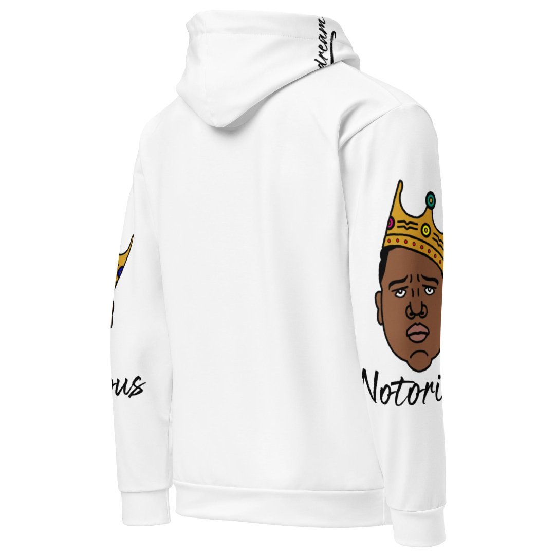 Biggie All Over Print Unisex Hoodie (White) - Rebel P Customs