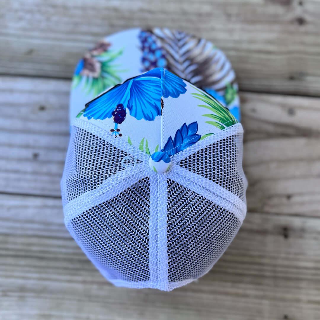 Blue Floral Glow In The Dark Dope Patched Mid - Pro Snapback Trucker Cap - Rebel P Customs