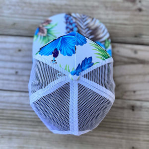 Blue Floral Glow In The Dark Dope Patched Mid - Pro Snapback Trucker Cap - Rebel P Customs