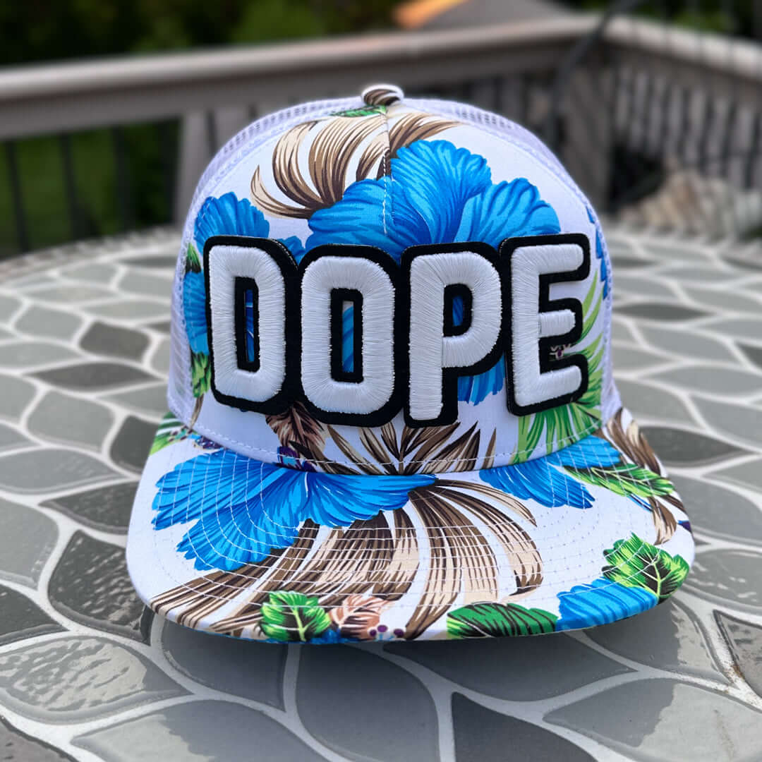 Floral Glow In The Dark Dope Patched Mid-Pro Snapback Trucker Cap