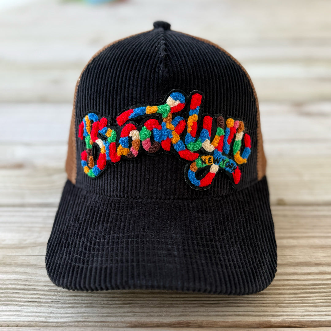 The City Collection Brooklyn Chenille Patched Corduroy Trucker Hat - Rebel P Customs