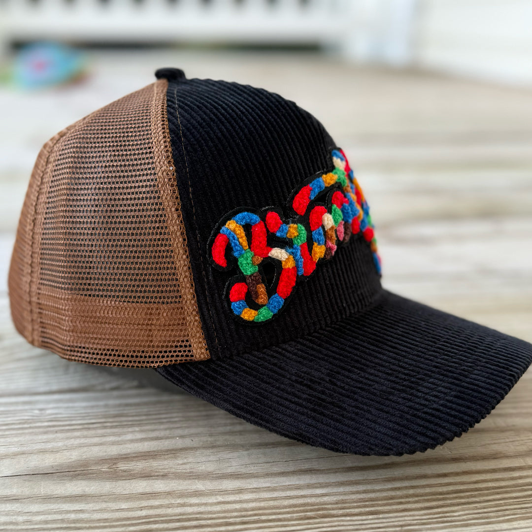 The City Collection Brooklyn Chenille Patched Corduroy Trucker Hat - Rebel P Customs