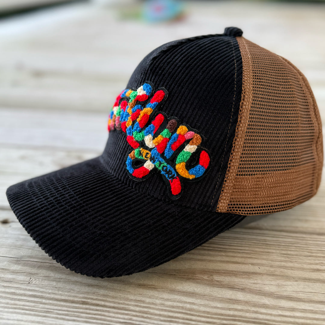 The City Collection Brooklyn Chenille Patched Corduroy Trucker Hat - Rebel P Customs