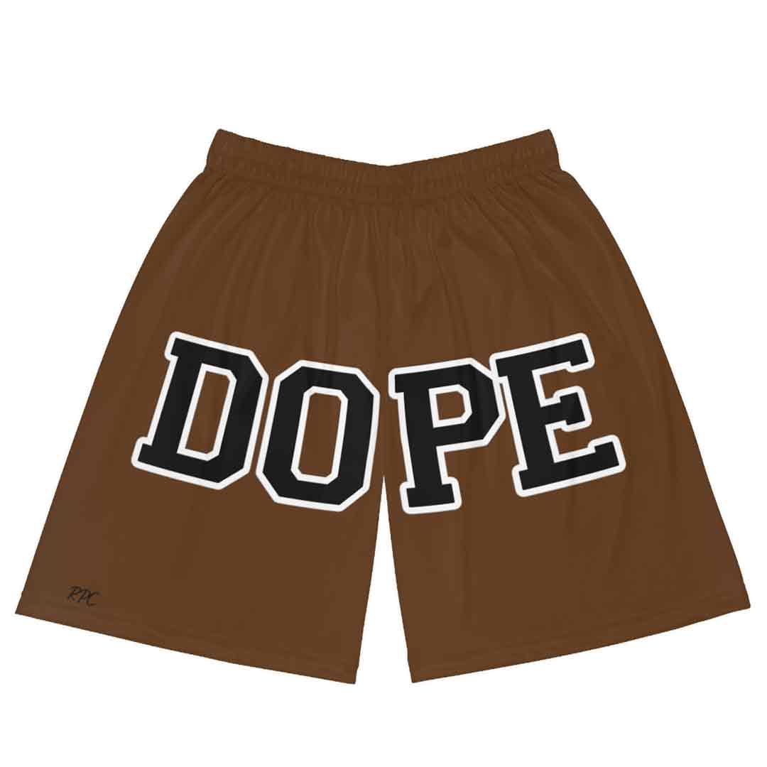 Brown Unisex Dope Basketball Shorts