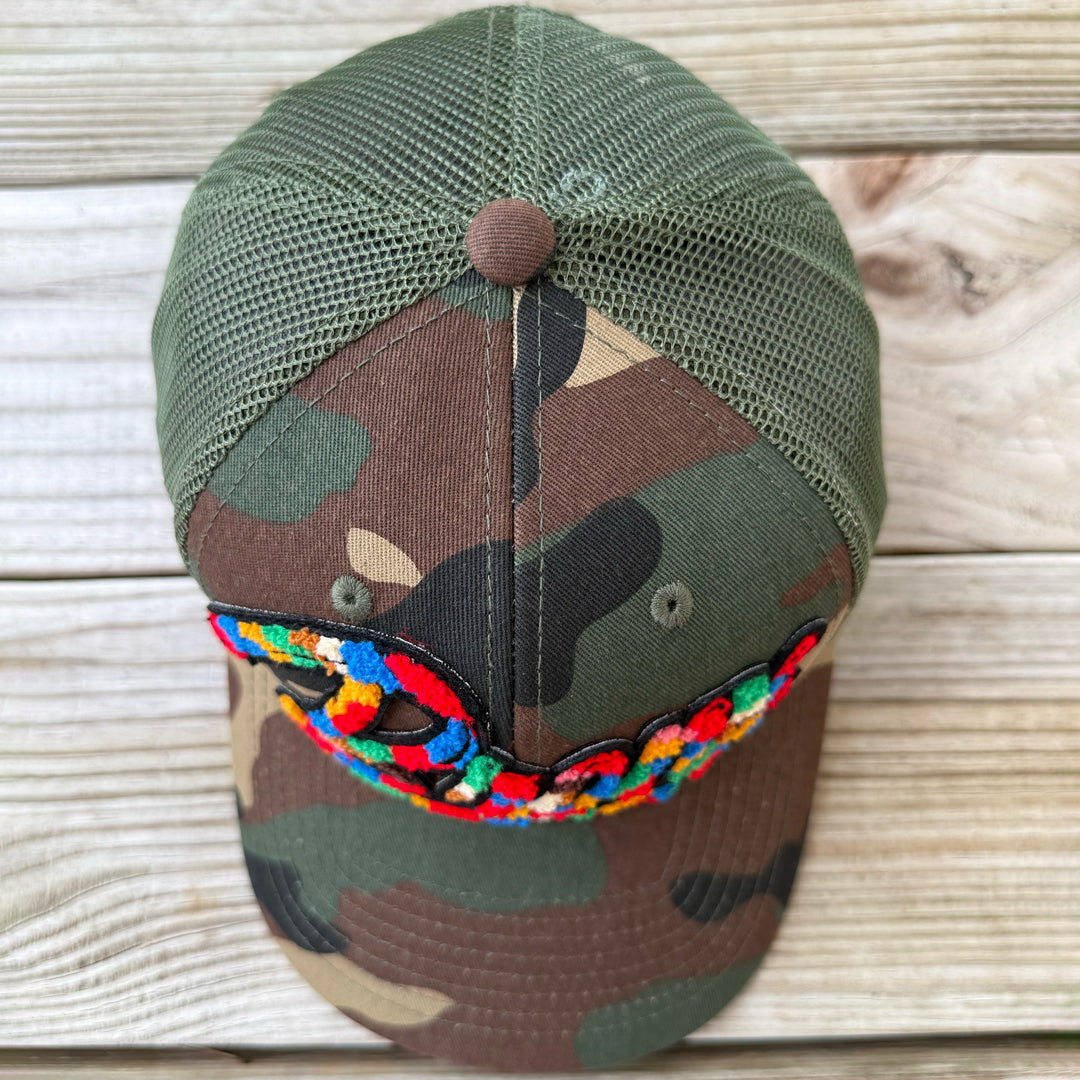 The City Collection Bronx Chenille Camo Patched Hat - Rebel P Customs