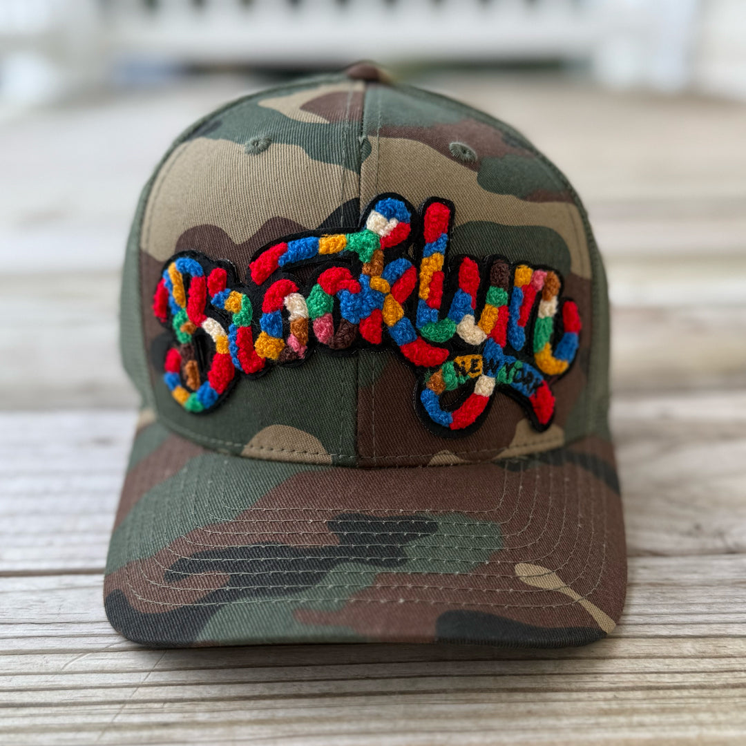 The City Collection Brooklyn Chenille Camo Patched Hat - Rebel P Customs