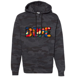 Chenille Dope Black Camo Patched Unisex Hoodie - Rebel P Customs